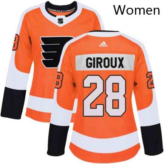 Womens Adidas Philadelphia Flyers 28 Claude Giroux Premier Orange Home NHL Jersey